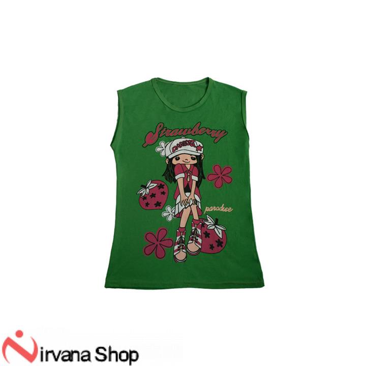 تاپ دخترانه طرح توت فرنگی